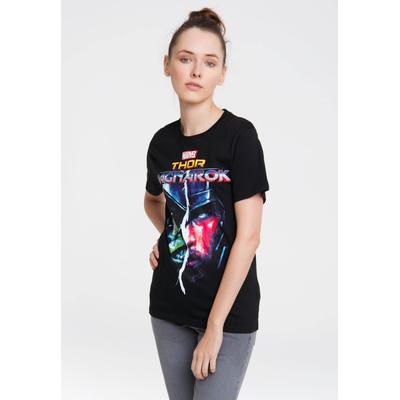 T-Shirt LOGOSHIRT "Marvel Comics", Damen, Gr. 3XL, bunt (schwarz, mehrfarbig), 100% Baumwolle, bedruckt, normal, Rundhals, Shirts T-Shirt, mit lizenzierten Design