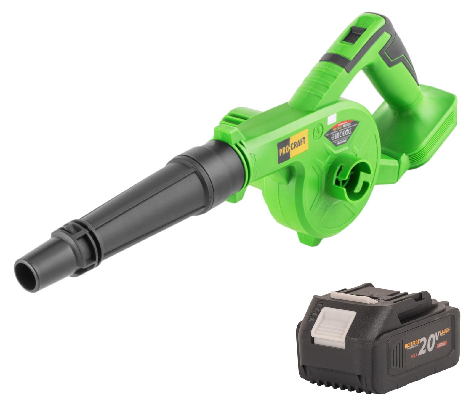 Procraft PB22bb Accu Bladblazer 20 V met 1x 4,0 Ah Accu