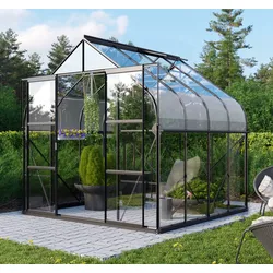 Vitavia Gewächshaus Dione 6700 ESG inkl. 2 Dachfenster, Schwarz