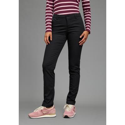 Chinohose AJC "in lässiger Form und hohem Tragekomfort durch Stretchanteil", Damen, Gr. 32, N-Gr, schwarz, Web, Obermaterial: 97% Baumwolle, 3% Elasthan, gepflegt, unifarben, bequem lang, Hosen Chinohose, krempelbar, mit praktischen Taschen, zeitlos...