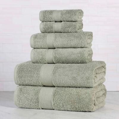 Home City, Inc.-Bath Oregon Organic Cotton Bath Towel Set Six Piece Set, Six Piece Set, Sage