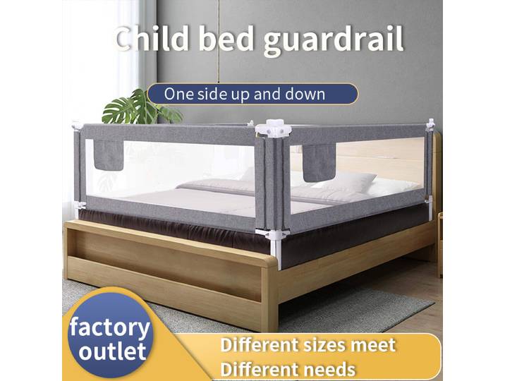 Garde-corps de berceau relevable simple face, clôture de lit Anti-chute pour bébé avec verrouillage de sécurité, Protection de garde-corps de lit réglable, maille respirante