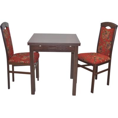 Essgruppe "Berta", rot (rot, rot, nussbaumfarben), B:45cm H:95cm T:48cm, Massivholz, HOFMANN LIVING AND MORE, Sitzmöbel-Sets, Essgruppe