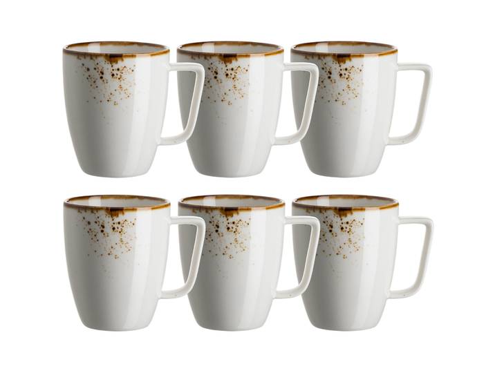 MÄSER Kaffeebecher-Set 6-tlg. Pintar weiss/braun Porzellan H 10 cm 0.370 l 6 Stk