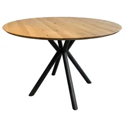 G+K Esstisch mit Auszug Charleston Ø 120/ 170 cm Holz Braun Wildeiche 120