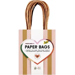 Paper Bags S STRIPES AMORE 20 St. 12x5,5x15 cm, 4 Motive sortiert