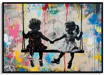 Inspire Essentials Banksy Graffiti Wall Art Street Art Canvas Poster Modern Urban Decor 21 30x40cm