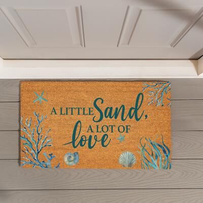 Evergreen "A Little Sand A Lot of Love Coir Mat 28""x16"" - 28"" x 16"""