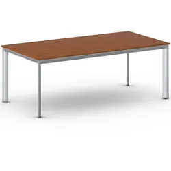Konferenztisch PRIMO INVITATION 200x100 cm, graues Metallgestell, Kirschbaum