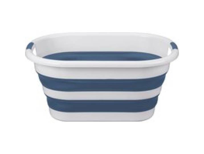 W5 Panière à linge (blanc-bleu)