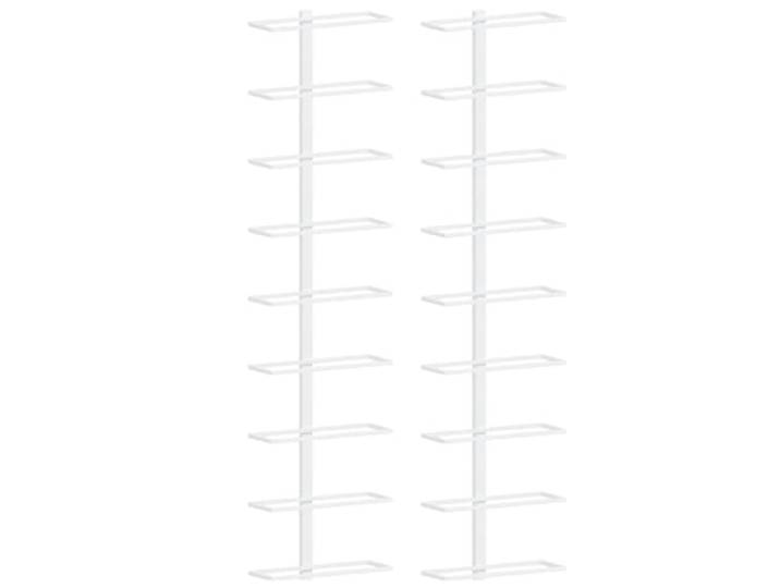 KDVXBCQJH Wand-Weinregal 2er Set Flaschenhalter Weiß Eisen je 9 Flaschen Platzsparende Flaschenaufbewahrung für Küche, Bar und Vorratsraum im zeitlosen Design für eine ordentliche Organisation.