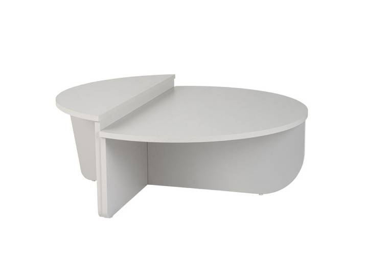 ELYNA - Table basse ronde blanc D90 cm
