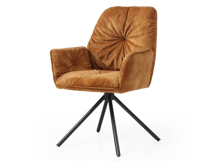 Stuhl Yasin cognac Samt
