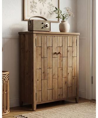 Bluebell Solid Wood Shoe Cabinet with Doors, Adjustable 6-Tier Shoe Rack