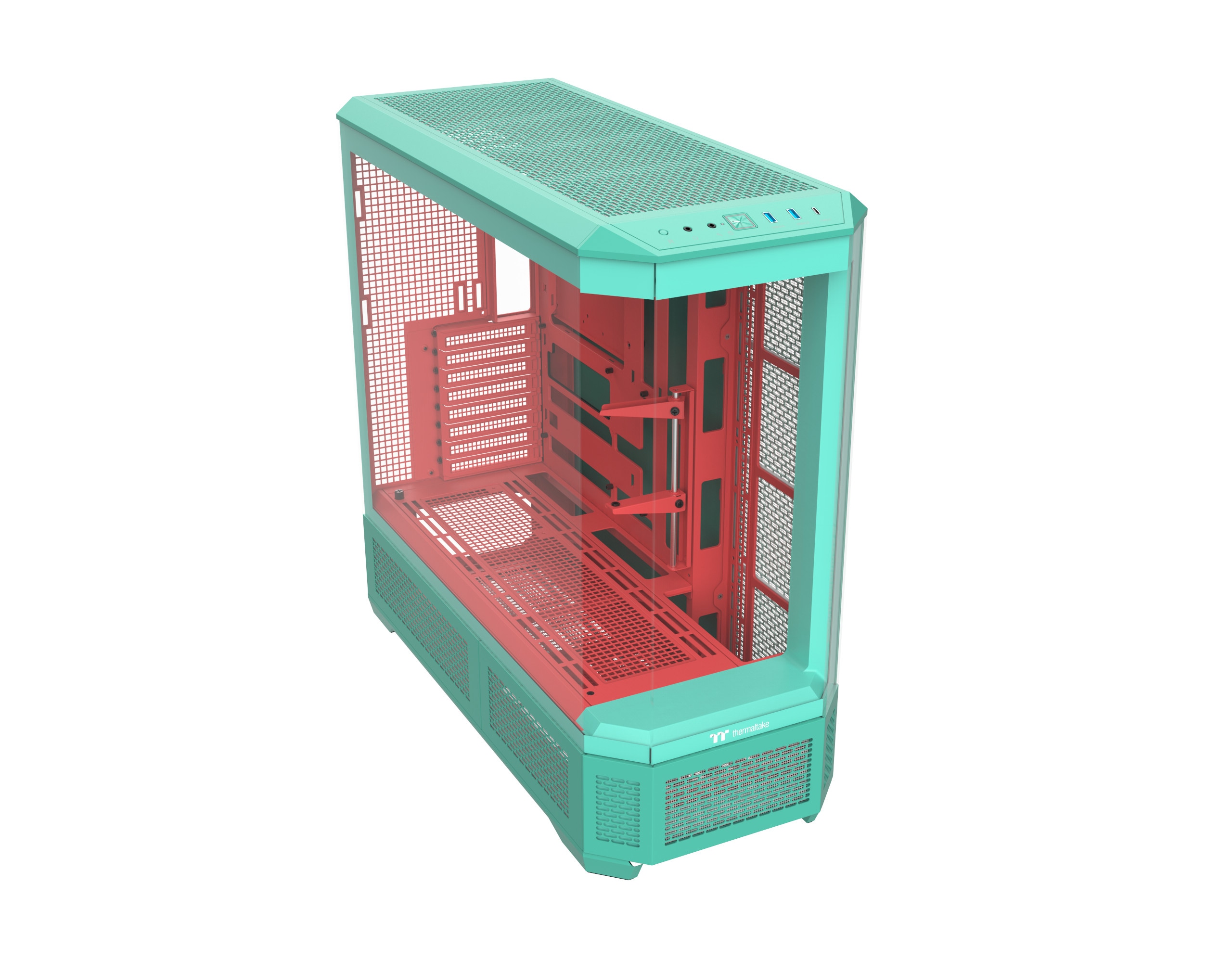 Thermaltake View 600 Gaming PC Gehäuse Big-Tower mint strawberry Seitenfenster