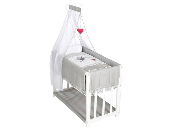 Roba Stubenwagen-Komplettset roba Adam \u0026 Eule, Weiß, Schichtholz, Eule, Füllung: Polyester, 76x74.5x95 cm, Babymöbel, Babybetten, Stubenwagen & Babywiegen, Stubenwagen