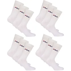FILA Unisex Socken, 12 Paar - Strümpfe, Street, Sport, Socks Set, Logo (4x 3er Pack) Weiß / 39-42 (6-8 UK)