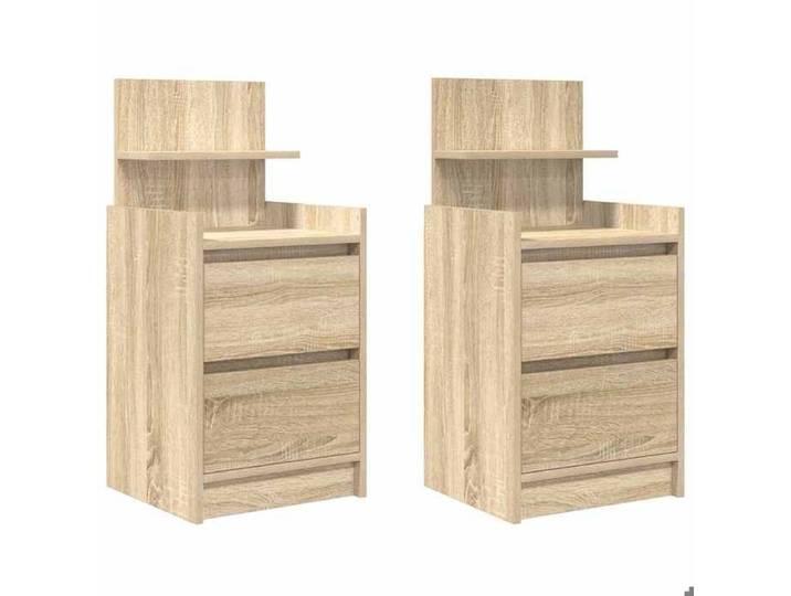 Lot de 2 Tables de Nuit - Elégance - Chic - Tables de chevet avec 2 tiroirs - chêne sonoma 38x34x80 cm 26.2 Kg 14970
