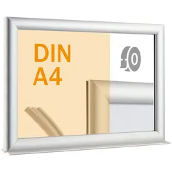 Info Topper aus Aluminium A4 | Querformat, silber