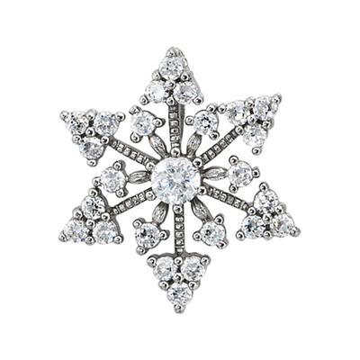 Kettenanhänger JOBO "Anhänger Schneeflocke", silber (silber 925), Schmuckanhänger, Damen, Silber 925 (Sterlingsilber), Kettenanhänger, 925 Silber mit 25 Zirkonia