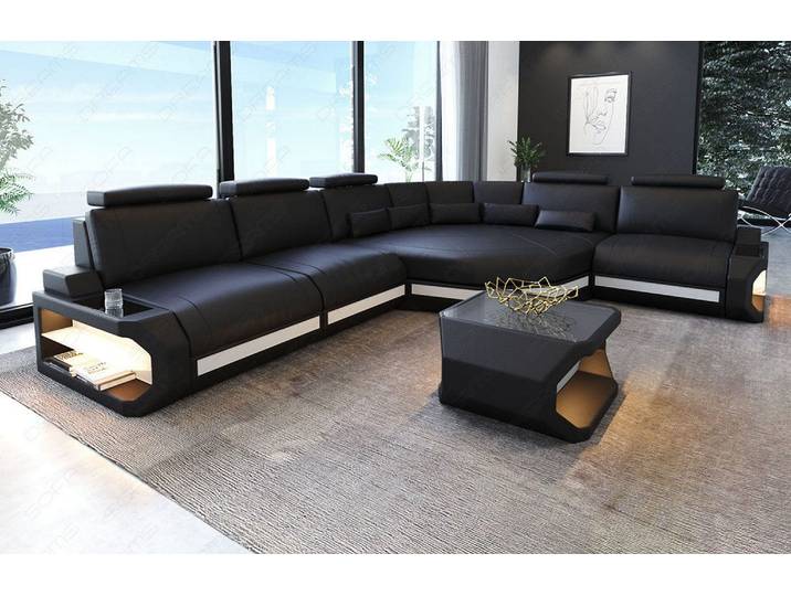 Couch Asti L-Form in Leder