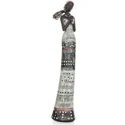 Moritz Deko-Figur Afrikanische Frauen Kunstfigur kulturell weiß aus Polyresin Dekorations Idee Standdeko Mensch Statue Skulptur Einheimisch Tradition