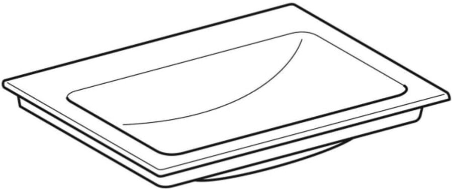 Geberit Möbelwaschtisch One 60x48cm, o. Hahnl. + ÜL, weiß KeraTect (505011011)