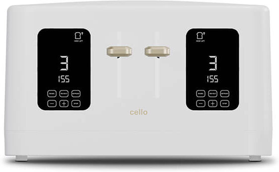 Cello Overture Slot Natural White 4 Slot Digital Toaster