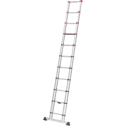 Hailo, Leiter + Gerüst, FlexLine, Alu-Sicherheits-Teleskopleiter, 11 Sprossen (Anlegeleiter, 99 cm)