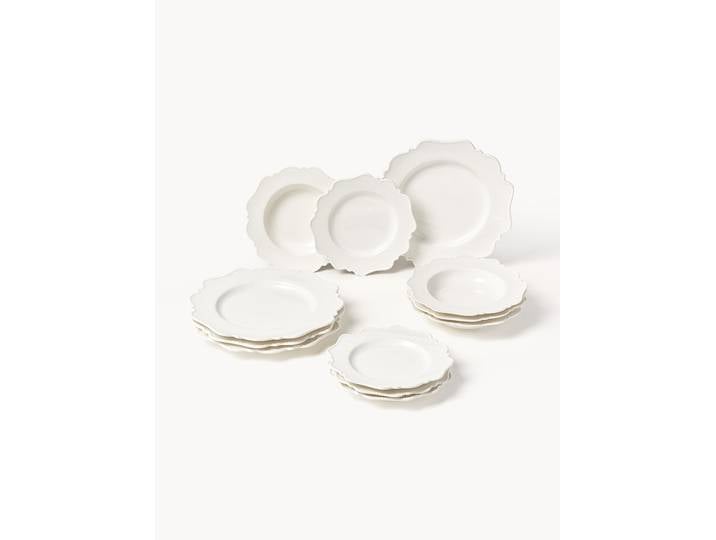 Porzellan-Geschirr-Set Grace, 4 Personen, 12er-Set