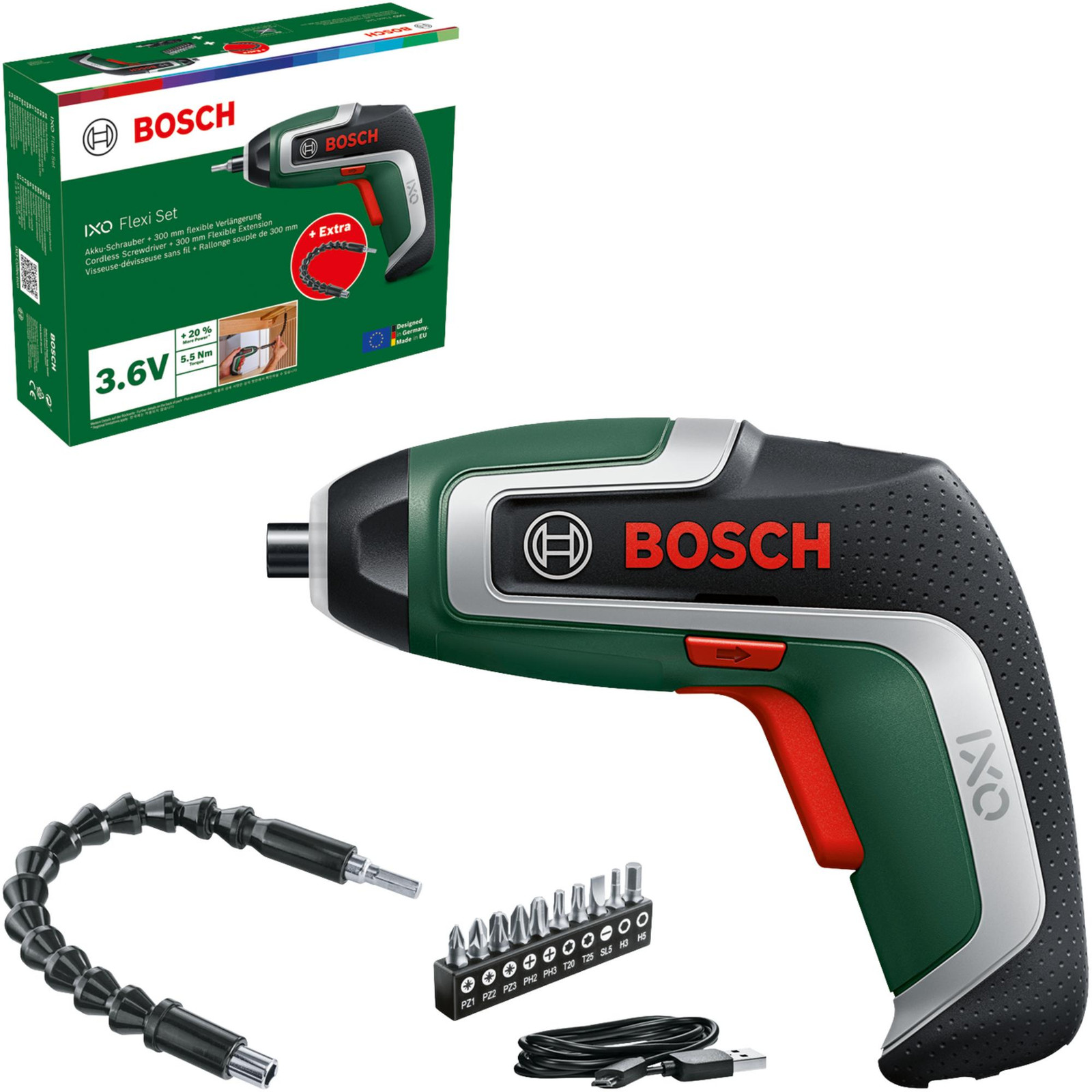 Bosch Home & Garden IXO 7 Flexi Set Akku-Schrauber-Set 3,6 V met 1 accu