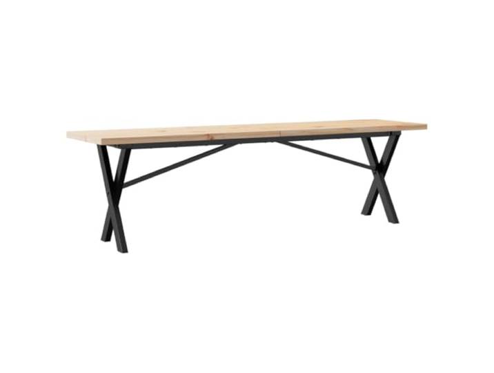 Roanoer Couchtisch 160x40x45,5 cm Kaffeetisch Kiefer Massivholz Stahl Das pulverbeschichtete X-Untergestell bietet verlässliche Standfestigkeit für gemütliche Stunden im Wohnbereich.