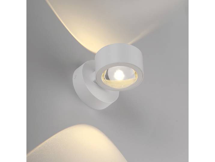 Applique LED à batterie Ø 9cm Blanc/Blanc Verre clair Plastique ABS LED Module LED