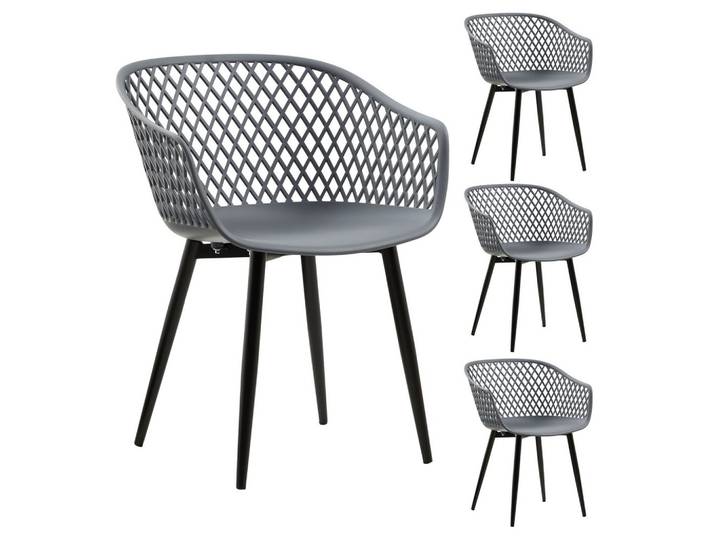 GARTENSTUHL MEDEIRA 4er-Set anthrazit