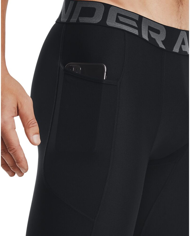 Trainingsshorts UNDER ARMOUR "UA HG ARMOUR LNG SHORTS", Damen, Gr. S, N-Gr, weiss (schwarz,, weiß), Obermaterial: 79% Polyester, 21% Elasthan, Hosen Trainingsshorts, für vielseitige Aktivitäten geeignet, mit Elasthan-Anteil schwarz,, weiß S, N-Gr