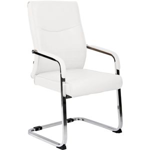 CLP Besucherstuhl Hobart, 306846, mit Armlehnen, Freischwinger, Kunstleder, weiß