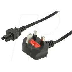 AK 516 UK - Netzkabel, UK Stecker, gew, 1,8 m, schw, C5