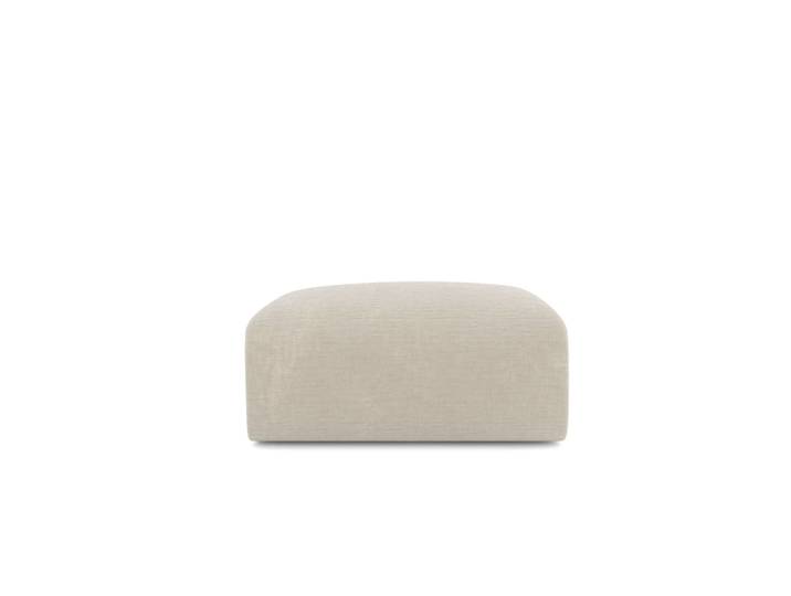 Pouf en velours texturé beige