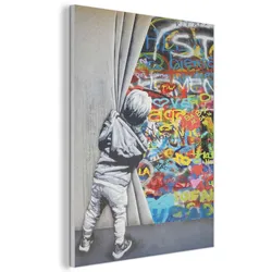 AKUSTIKBILD Graffiti - Junge - Ilussie - Straßenkunst Wanddeko 70x100 cm