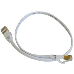 Vago-Tools CAT7 Patchkabel Netzwerkkabel weiß 1m flach
