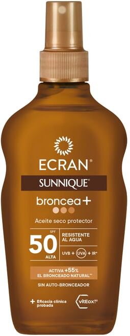 Ecran Sunnique Broncea+ Óleo Seco Protetor SPF50 200 ml