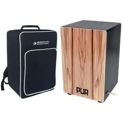 PUR PC2399 Vision Pro Satin Nuss Cajon mit Tasche (Cajon), Perkussion, Schwarz, Braun
