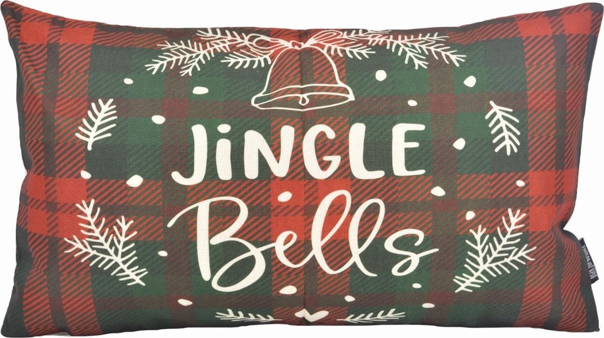 Jingle Bells Kussenhoes van Katoen en Linnen, 30 x 50 cm