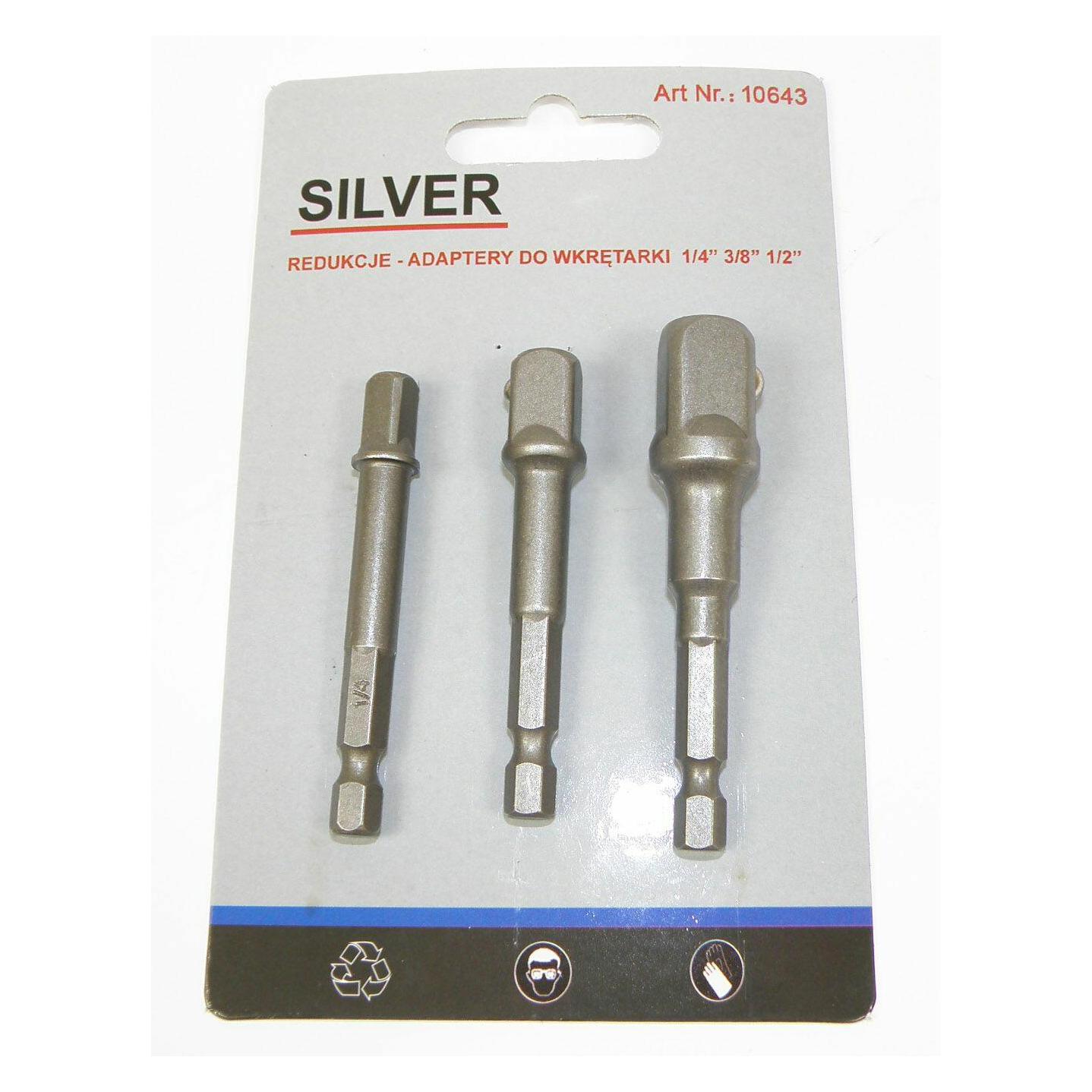 Silver Silberset von Adaptern / Kappen für Kappen 3 -PCs. 1/2-3/8-1/4 & quot (35621977)