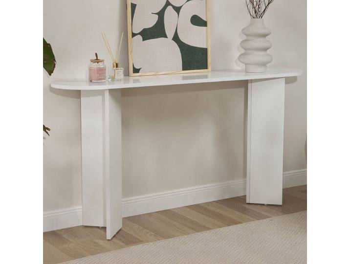 Console Cercino Dmora en Bois Mélaminé Blanc 150x35x75h cm
