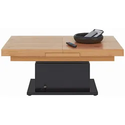 Couchtisch 2 in 1 Schwarz/Eichefarben