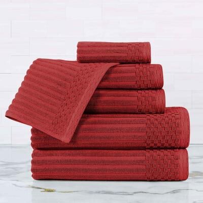 Superior Soho Ribbed Cotton 6-Piece Assorted Towel Set