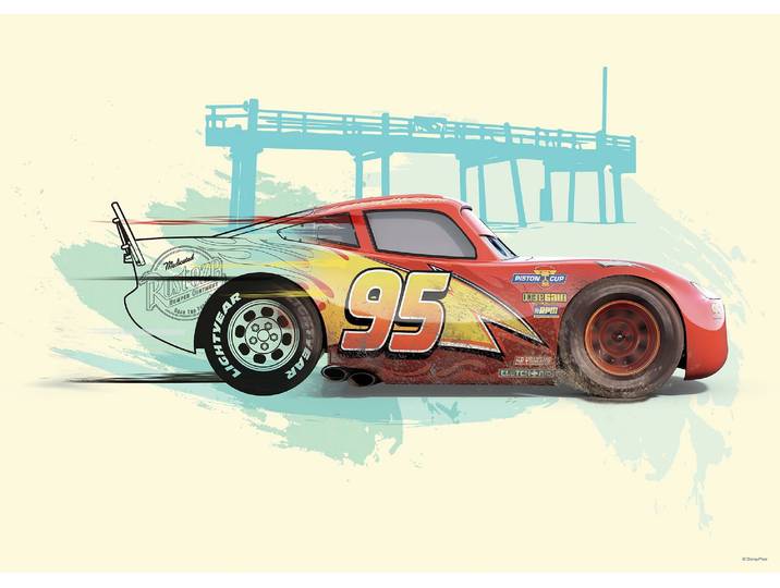 Wandbild KOMAR Cars Lightning McQueen , bunt (farbe bild(er): bunt), B:70cm H:50cm, Papier, Bilder, Wandbild, Kinderzimmer, Schlafzimmer, Wohnzimmer