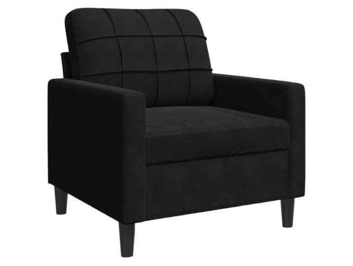 Coespram Sessel Samt Polstersessel Schwarz 60 cm fuer Wohnzimmer Eleganter Einzelsessel mit weicher Polsterung und Metallrahmen, passend fuer Schlafzimmer und Leseecke.