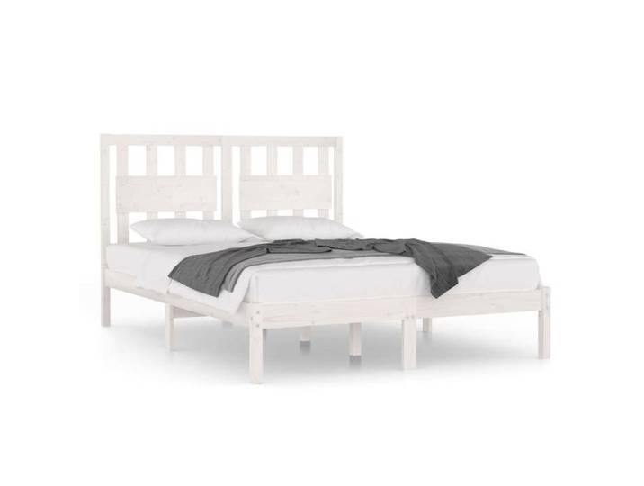 Mode Meuble de chambre - vidaxl - Cadre de lit sans matelas - blanc bois massif 140x190 cm - pour maison N1B13054